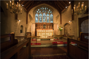 Inside church